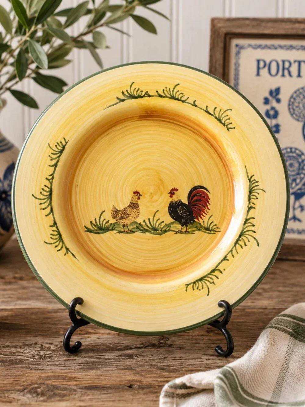 Antonio Rosa Portuguese Rooster Plate Hand Painted Portugal Folk Art Wall Decor